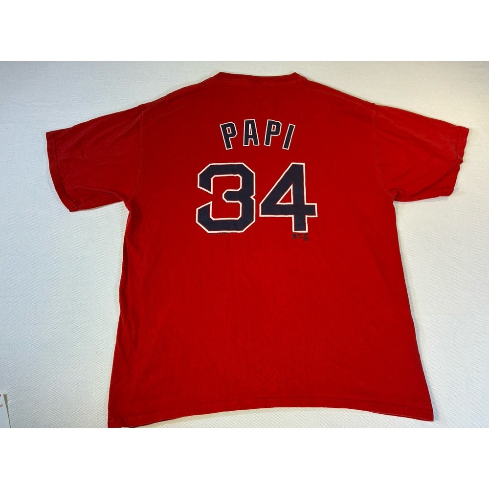 Vintage David Ortiz Big Papi Boston Red Sox Graphic T-Shirt Red XL MLB